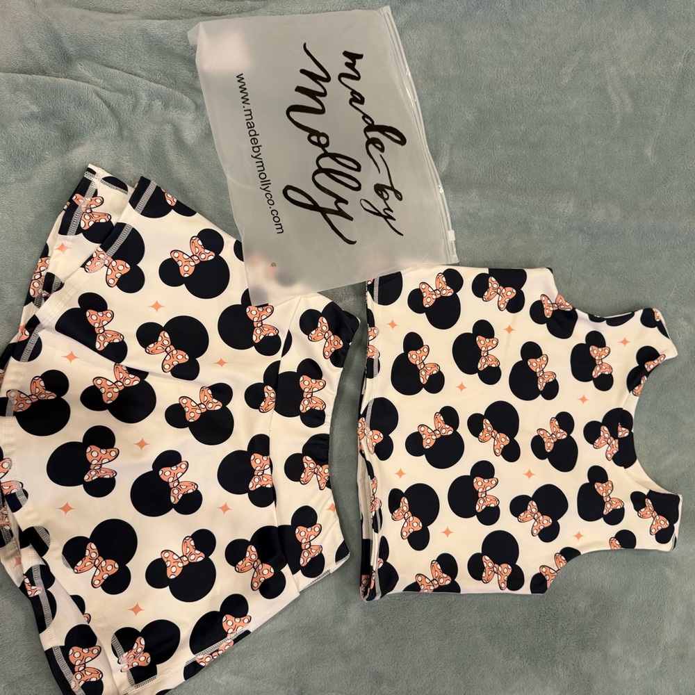 Made by Molly White & Black Minnie Dot Kids Dress and Top Set